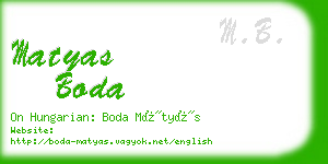 matyas boda business card
